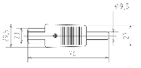Размеры вилки AC-102/K2417/C13 сетевая на кабель (female/мама)